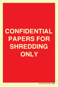 CONFIDENTIAL PAPERS FOR SHREDDING ONLY